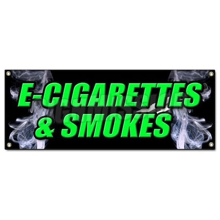 Signmission E-CIGS & SMOKES BANNER SIGN bubblers rolling paper e cigarettes vaporize B-E-Cigs & Smokes